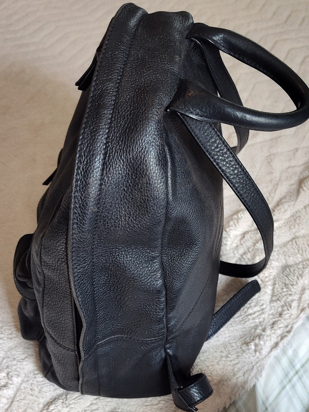 Vintage! Tory Burch Black Leather Backpack - Picture 3 of 16